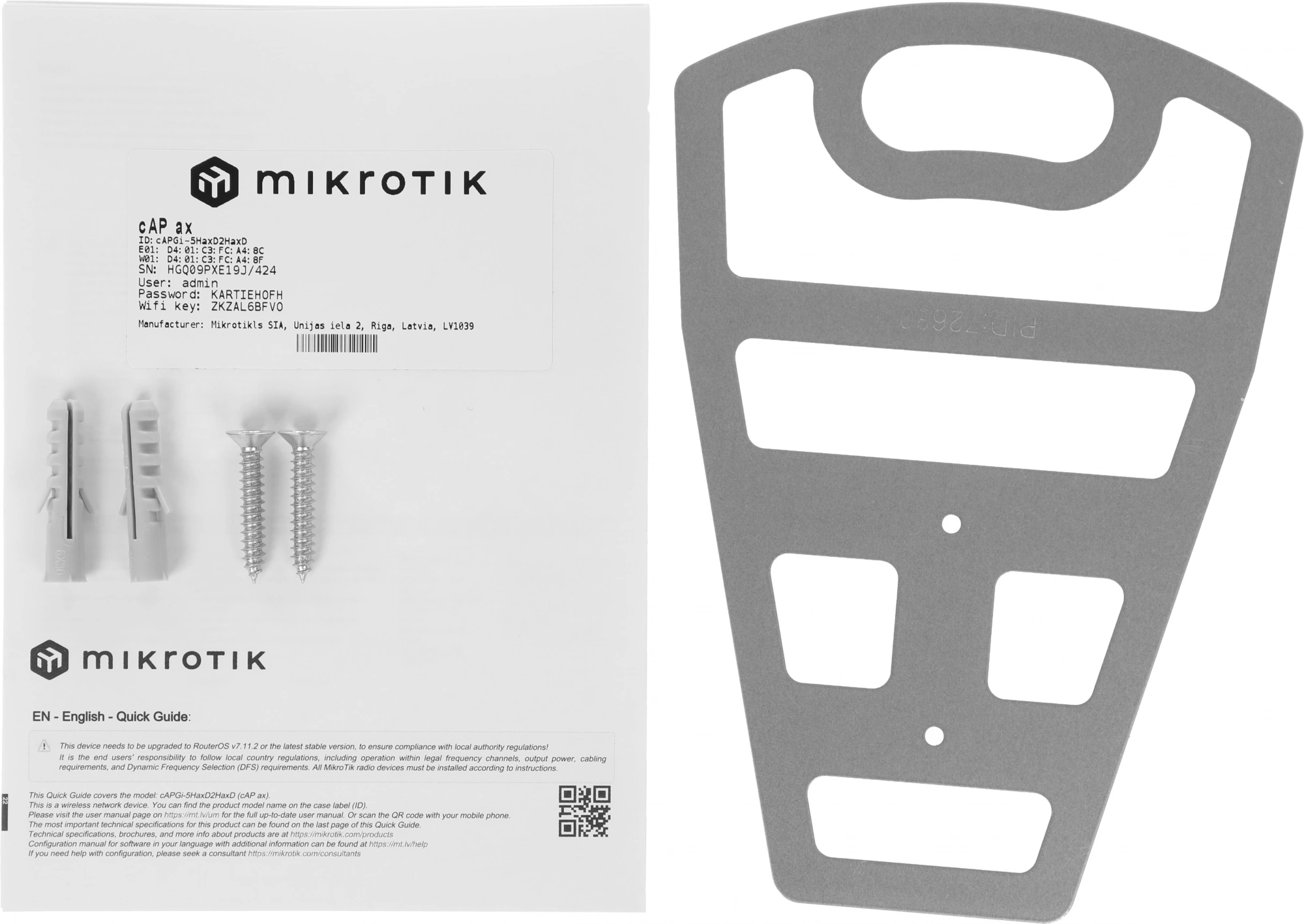 MikroTik cAPGi-5HaxD2HaxD Точка доступа cAP ax Wi-Fi 6, AX1800, 2*RJ45 1Gbit