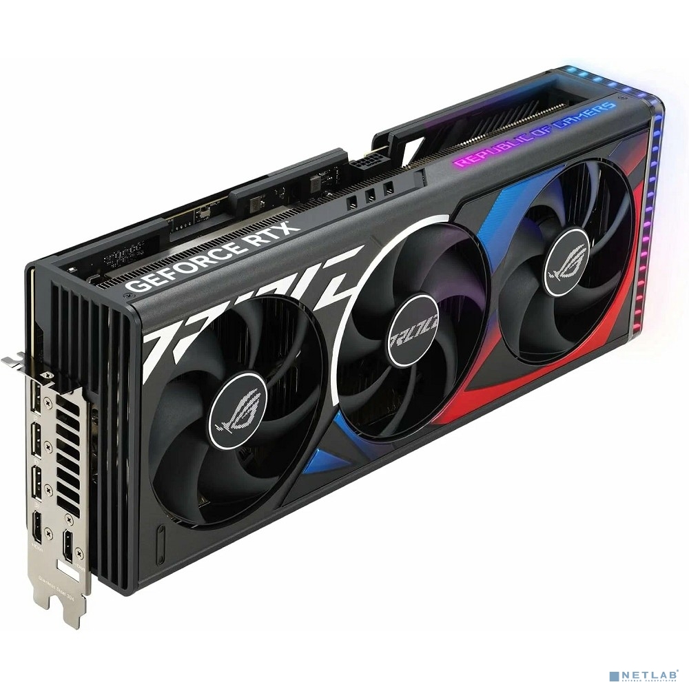 Видеокарта Asus PCI-E 4.0 ROG-STRIX-RTX4090-24G-GAMING NVIDIA GeForce RTX 4090 24576Mb 384 GDDR6X 2595/21000 HDMIx2 DPx3 HDCP Ret