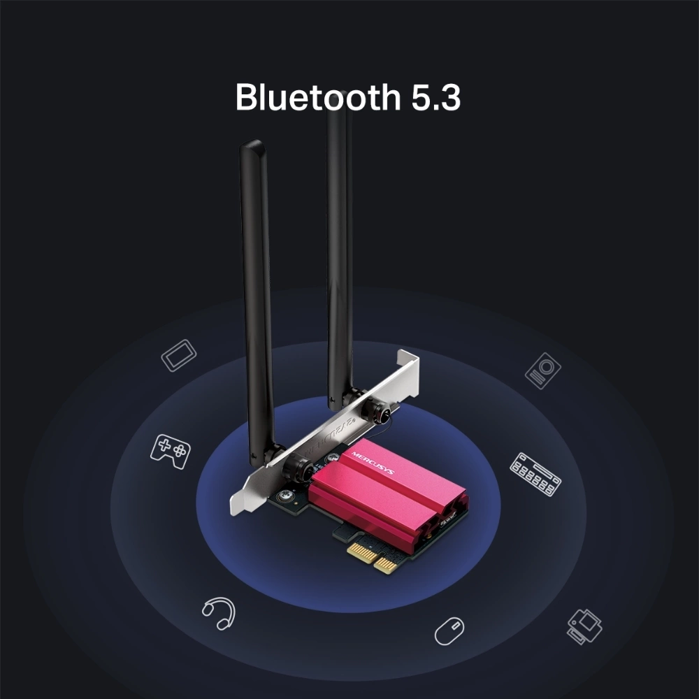 Mercusys MA86XE Адаптер PCI Express с поддержкой Wi-Fi AXE5400 и Bluetooth 5.2