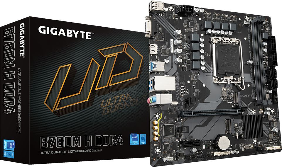 Gigabyte B760M H DDR4 {Soc-1700, Intel B760, mATX, Ret}