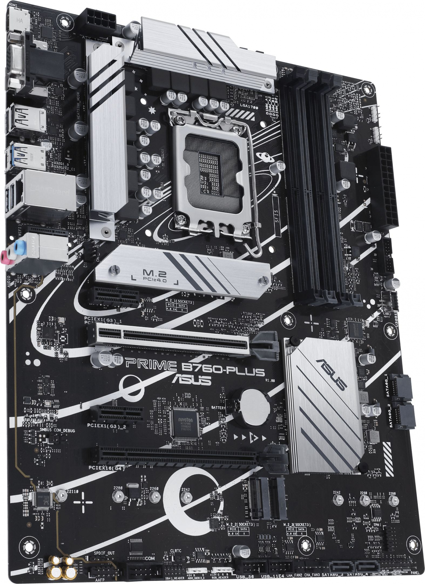 ASUS PRIME B760-PLUS (Socket 1700, ATX, 4xDDR5(192GB), DP/HDMI, 2xPCIe 4.0x16/1xPCIe 4.0, 1xLAN (2.5GbE), 4xSATA 6Gb/s, 2xM.2, 2xUSB 3.2, 4xUSB 2.0, 1xPS/2) 90MB1EF0-M1EAY0