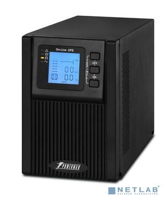 ИБП POWERMAN Online 1000, LCD, двойного преобразования, 1000ВА, 900Вт, 2 евророзетки с резервным питанием, USB, RS232, слот SNMP, разъем EPO, внешний блок батарей (в комплект не входит), 215 х 315 х 3
