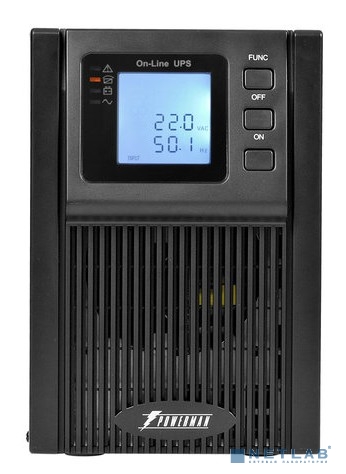 ИБП POWERMAN Online 1000, LCD, двойного преобразования, 1000ВА, 900Вт, 4 штуки IEC320 С13 с резервным питанием, USB, RS232, слот SNMP, разъем EPO, батарея 12В 9Ач 2 шт., 1 кабель для нагрузки C13/C14,