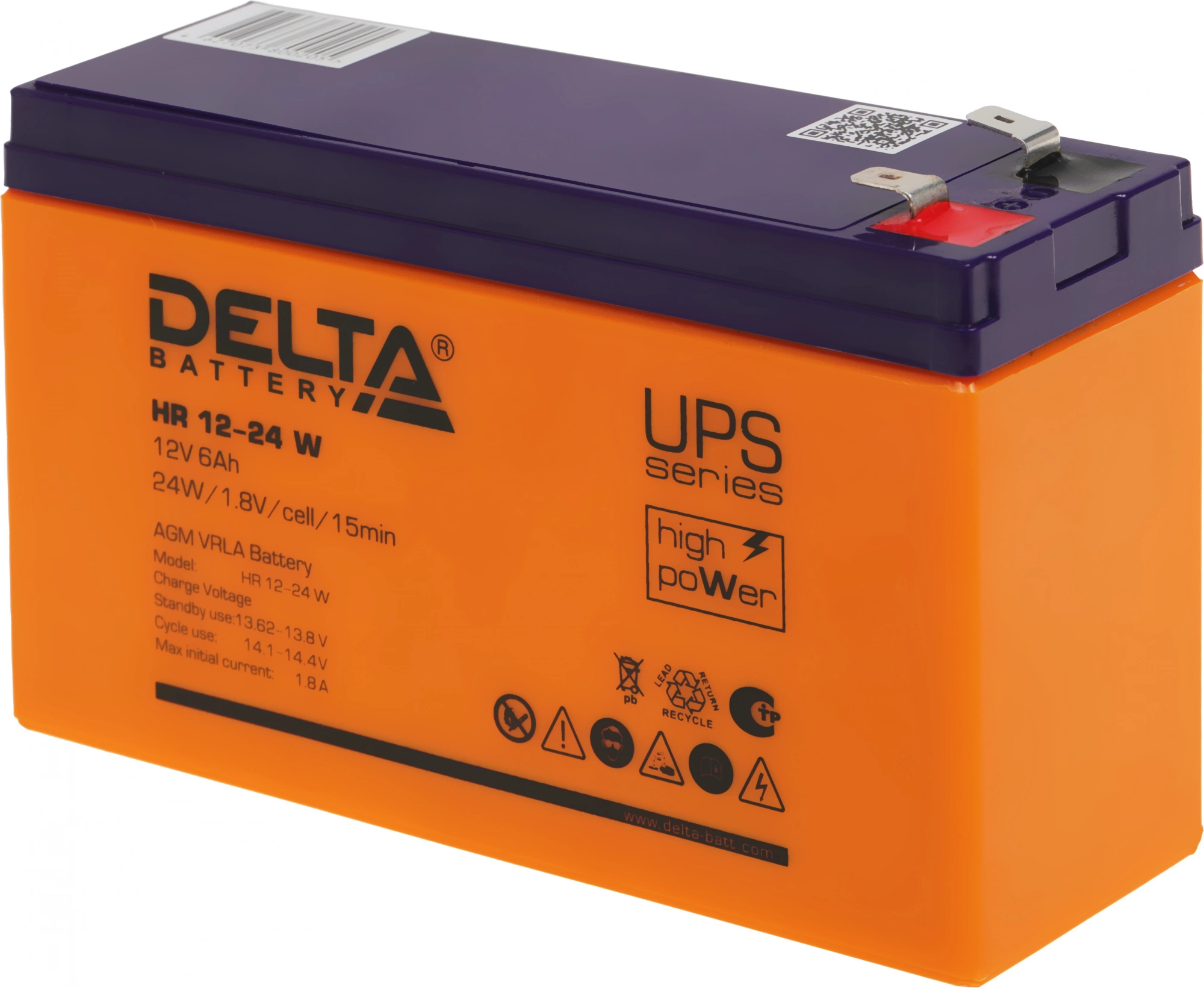 Delta HR 12-24 W (6 А\ч, 12В) свинцово- кислотный  аккумулятор