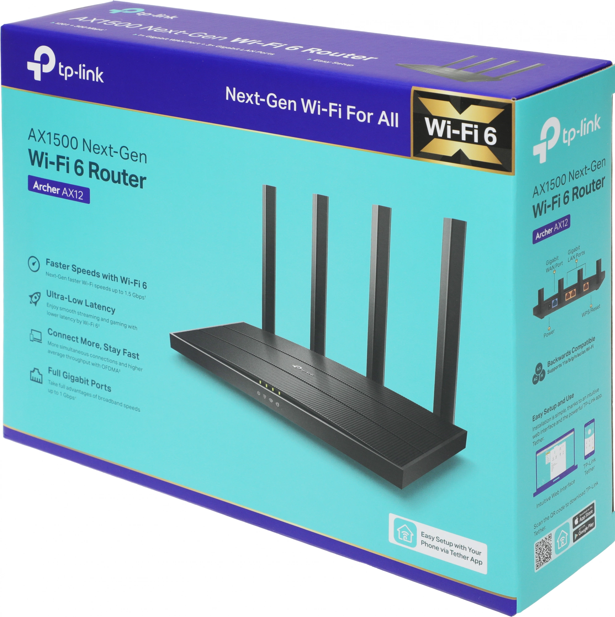 TP-Link Archer AX12 Двухдиапазонный гигабитный роутер Wi-Fi AX1500 с поддержкой Mesh