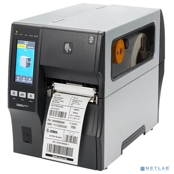 Zebra ZT411 [ZT41142-T0EC000Z] {203 dpi, Euro and UK cord, Serial, USB,  Ethernet, Bluetooth 4.1/MFi, USB Host, Wireless 802.11 AC}