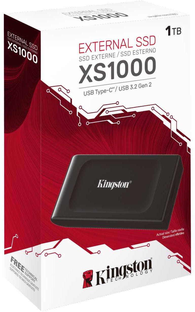 Kingston External SSD XS1000, 1000GB, Type-C/A, USB 3.2 Gen 2, Black SXS1000/1000G