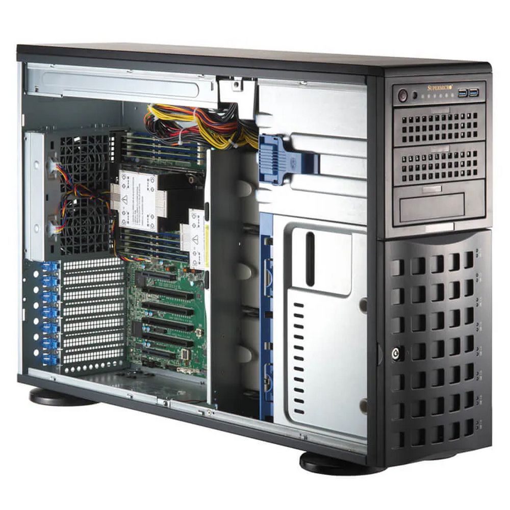Серверная платформа/ SuperServer SYS-741P-TRT (X13DEI-T, CSE-745BTS-R1K23BP) (2 x LGA-4677, 16xDDR5 Up to 4TB, 8x3.5&quot; SATA3/SAS/4*NVME, Optional DVD-ROM drive, 2 M.2 NVMe, 4 PCIe 5.0 x16 fh, 2 PCIe 5.