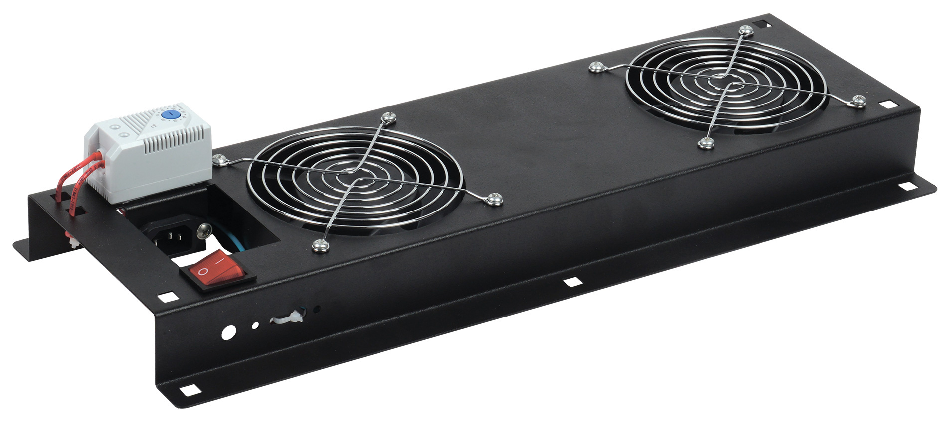 ITK FM05-22M Вентиляторная панель с выключателем и термостатом 2 модуля черная