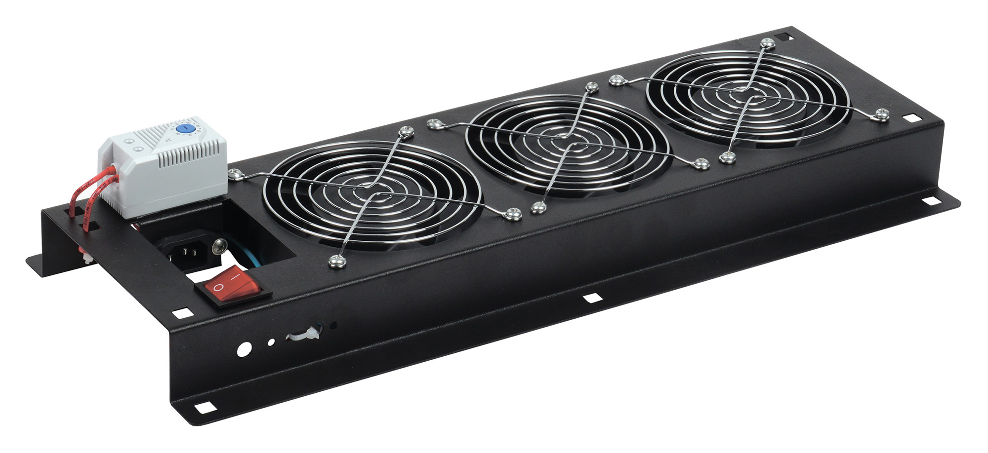 ITK FM05-32M Вентиляторная панель с выключателем и термостатом 3 модуля черная