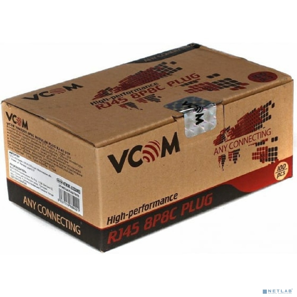 VCOM VNA2200-1/100 Коннекторы RJ-45 для UTP кабеля 5 кат. ( 100 шт.)[6937510884001]
