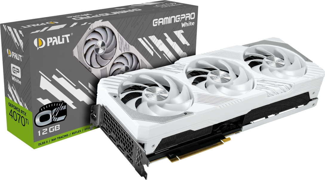 Видеокарта PALIT RTX4070Ti GAMINGPRO WHITE OC 12GB (NED407TV19K9-1043W)