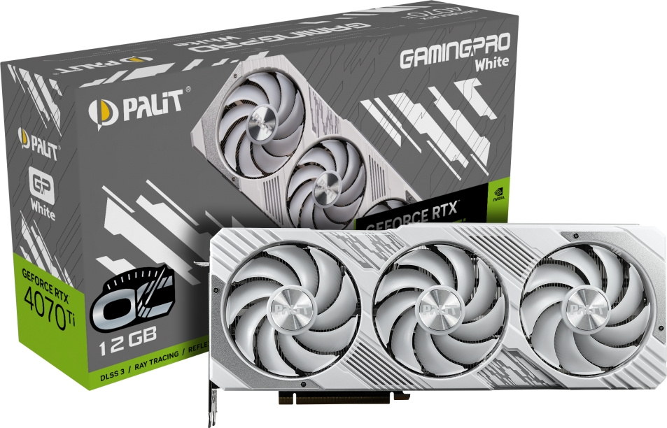 Видеокарта PALIT RTX4070Ti GAMINGPRO WHITE OC 12GB (NED407TV19K9-1043W)