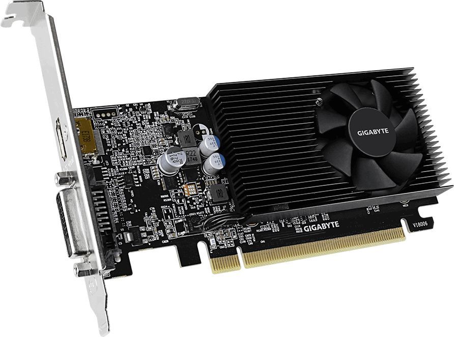 Gigabyte GV-N1030D4-2GL RTL (V1.0) {nVidia GeForce GT 1030 2048Mb 64bit DDR4 1177/2100 DVIx1/HDMIx1/HDCP low profile}
