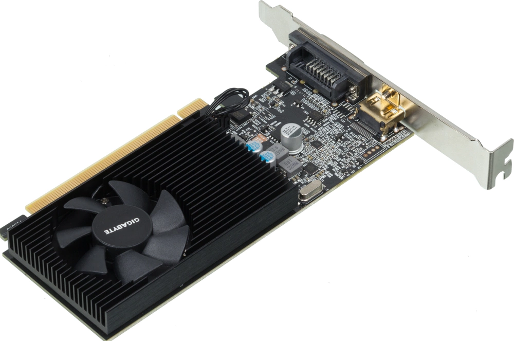 Gigabyte GV-N1030D4-2GL RTL (V1.0) {nVidia GeForce GT 1030 2048Mb 64bit DDR4 1177/2100 DVIx1/HDMIx1/HDCP low profile}