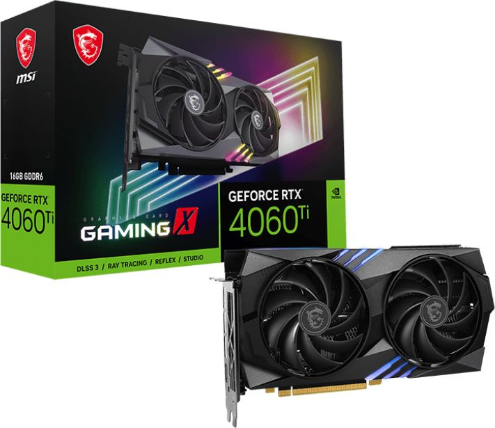 Видеокарта MSI PCI-E nVidia GeForce RTX 4060TI GAMING X 16Gb RTL (RTX 4060 Ti GAMING X 16G)