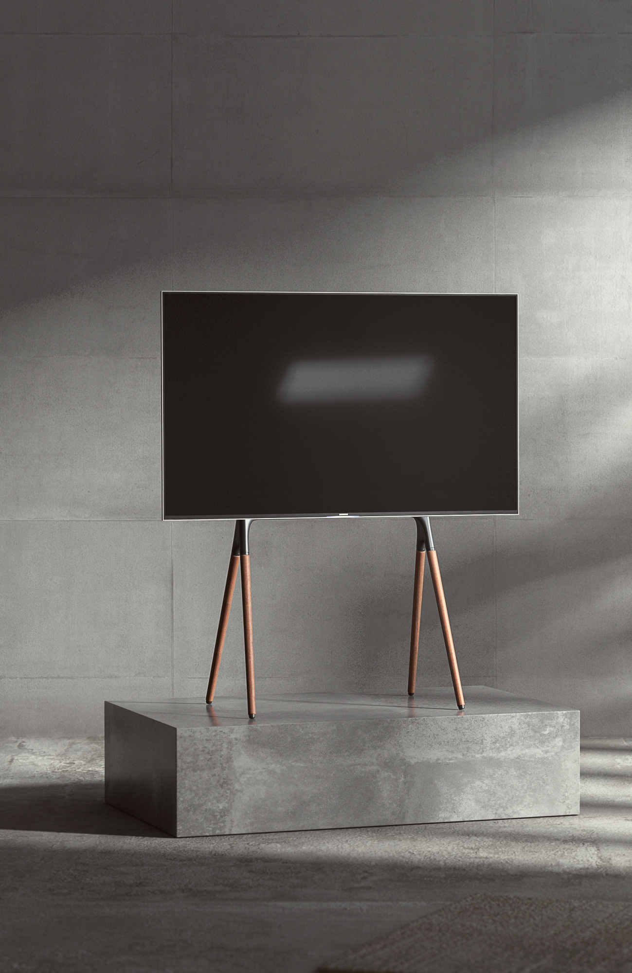 Подставка для телевизора Cactus CS-ST1247BKWN, 49-70", напольный, черный  / орех