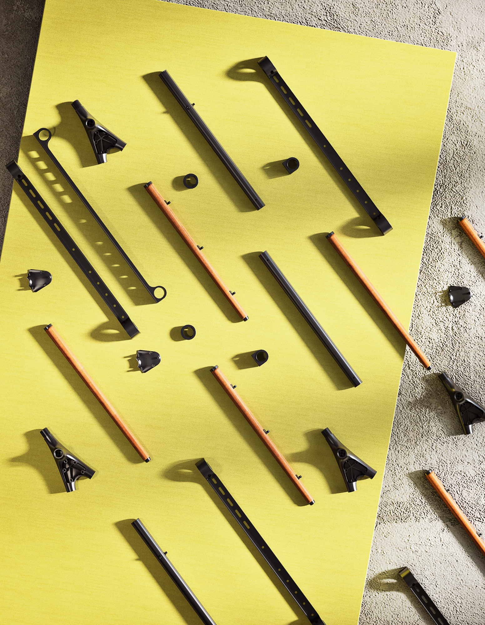 Подставка для телевизора Cactus CS-ST1247BKWN, 49-70", напольный, черный  / орех