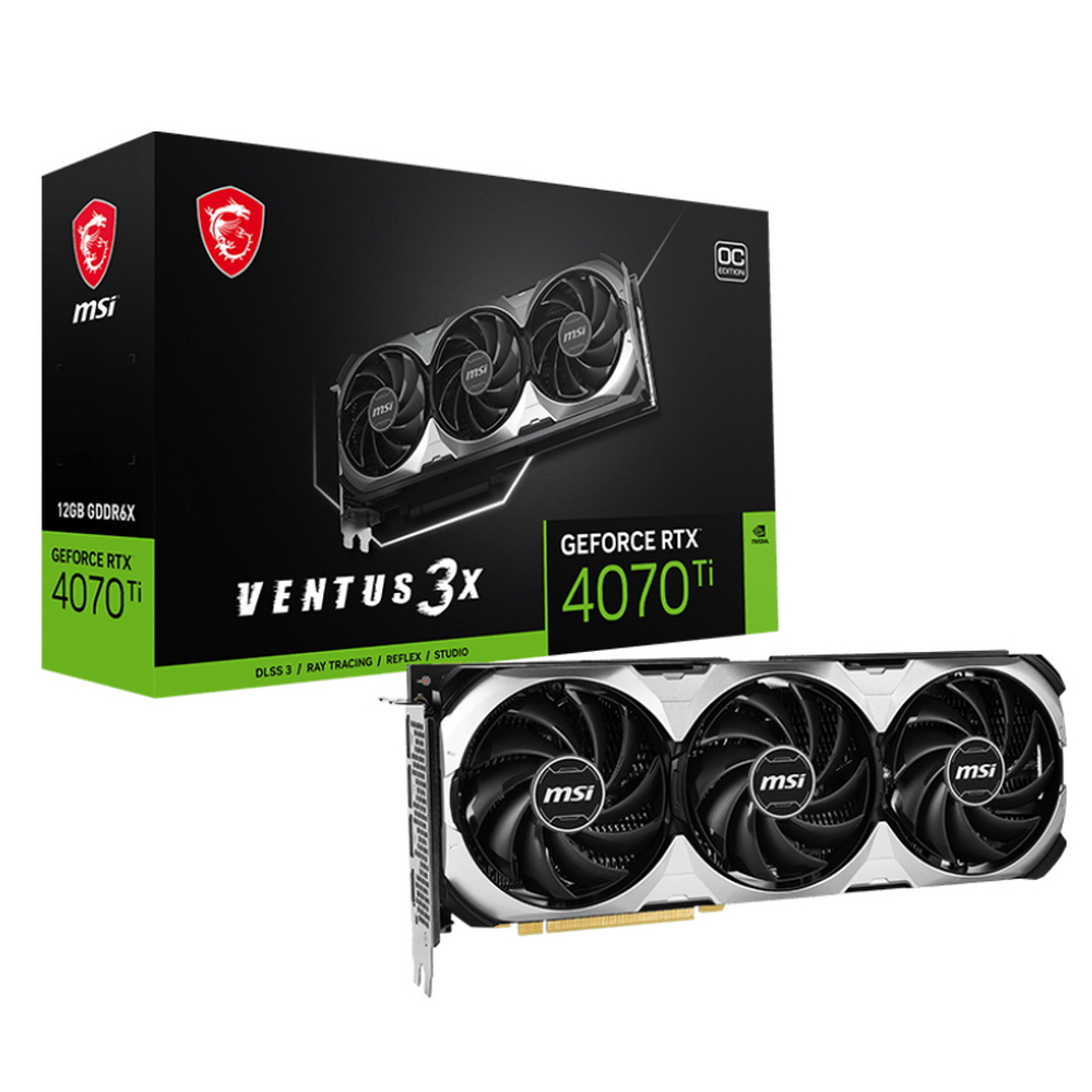 Видеокарта MSI PCI-E nVidia GeForce RTX 4070TI VENTUS 3X E 12G OC (RTX 4070 Ti VENTUS 3X E 12G OC)