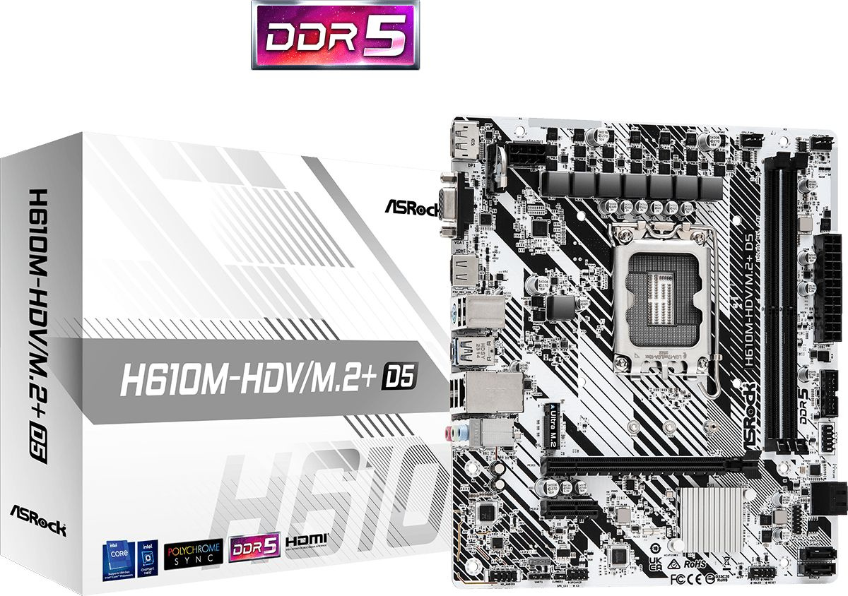 ASROCK H610M-HDV/M.2+ D5 {LGA 1700, Intel H610, mATX} RTL