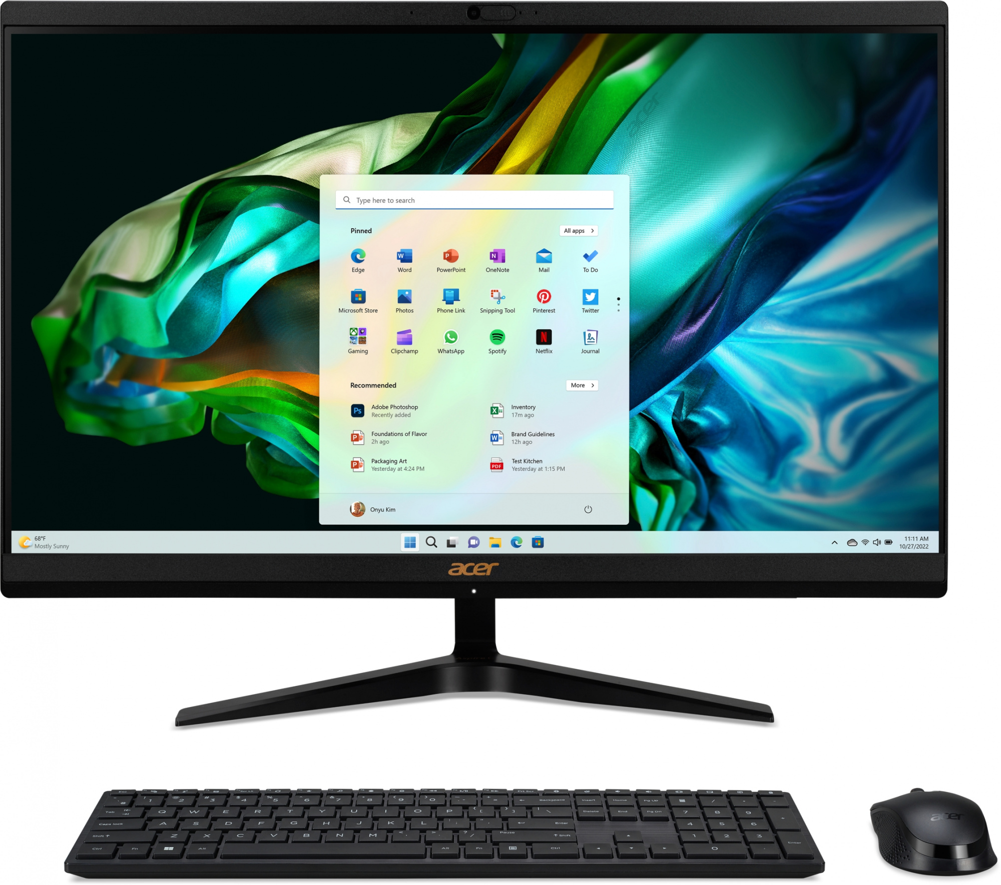 Acer Aspire C24-1800 [DQ.BKMCD.002] Black 23.8&quot; {Full HD i5 1335U/8Gb/SSD512Gb Iris Xe/CR/noOS/kb/m}