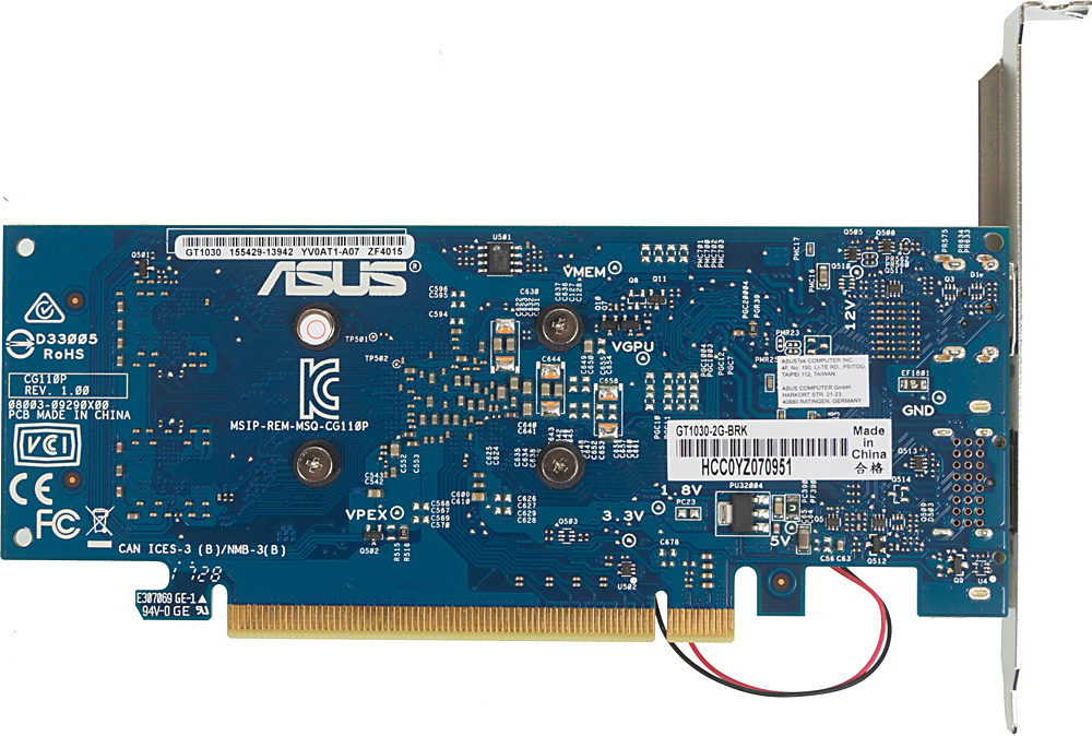 Видеокарта ASUS GeForce GT1030 2Gb GDDR5  64 bit  DP/HDMI (GT1030-2G-BRK) RTL