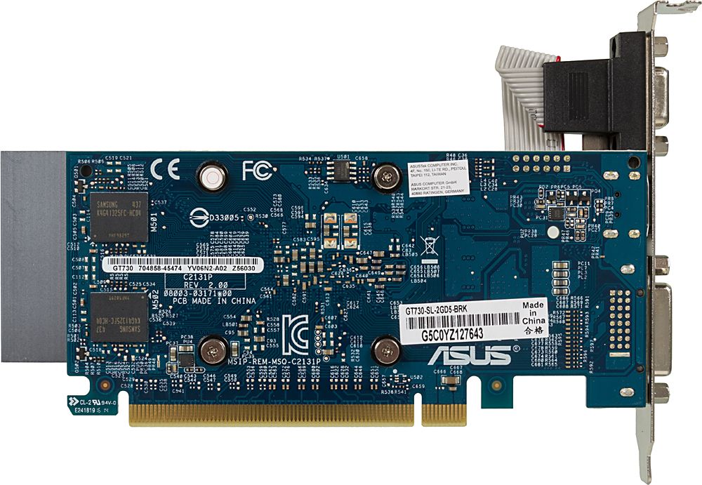 Видеокарта ASUS GeForce GT730 Silent LP 2GB GDDR5 64Bit VGA/DVI/HDMI (GT730-SL-2GD5-BRK) RTL