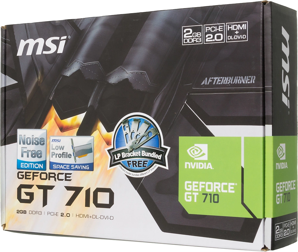 Видеокарта MSI PCI-E GT 710 2GD3H LP nVidia GeForce GT 710 2048Mb 64bit DDR3 954/1600 DVIx1/HDMIx1/CRTx1/HDCP Ret low profile