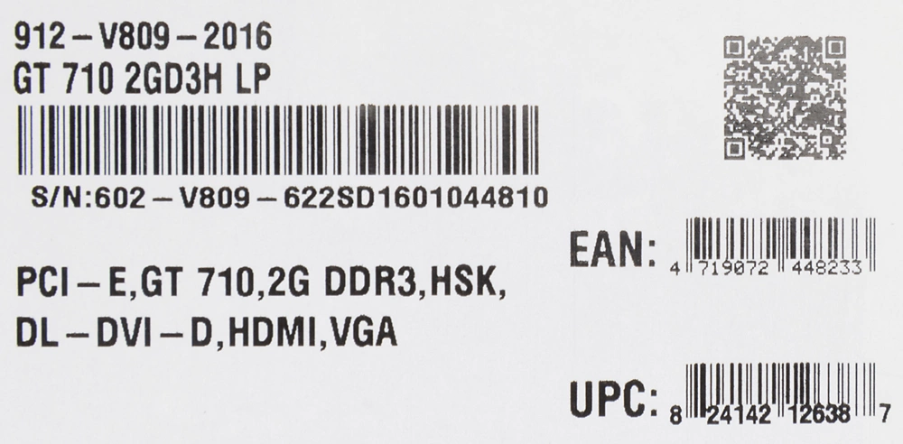 Видеокарта MSI PCI-E GT 710 2GD3H LP nVidia GeForce GT 710 2048Mb 64bit DDR3 954/1600 DVIx1/HDMIx1/CRTx1/HDCP Ret low profile