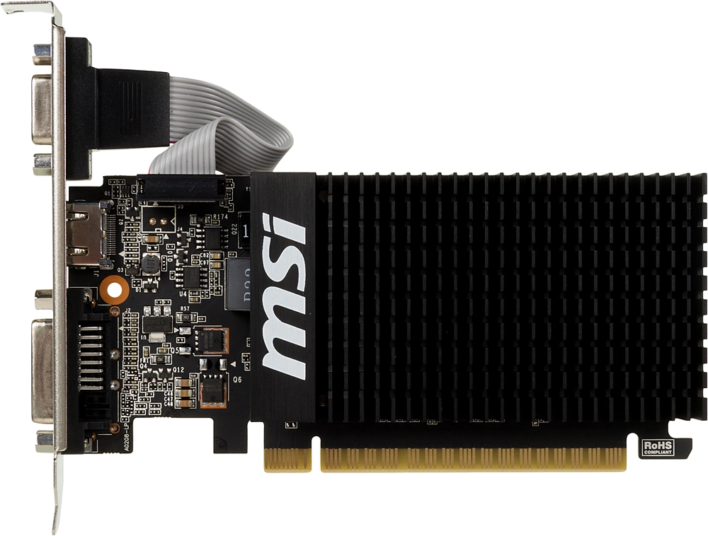 Видеокарта MSI PCI-E GT 710 2GD3H LP nVidia GeForce GT 710 2048Mb 64bit DDR3 954/1600 DVIx1/HDMIx1/CRTx1/HDCP Ret low profile