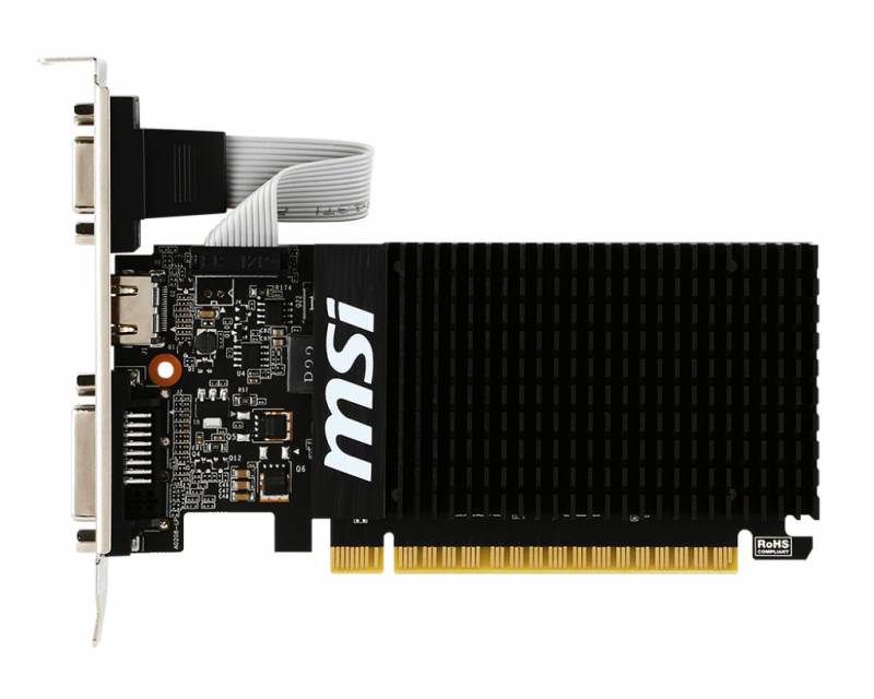Видеокарта MSI PCI-E GT 710 2GD3H LP nVidia GeForce GT 710 2048Mb 64bit DDR3 954/1600 DVIx1/HDMIx1/CRTx1/HDCP Ret low profile