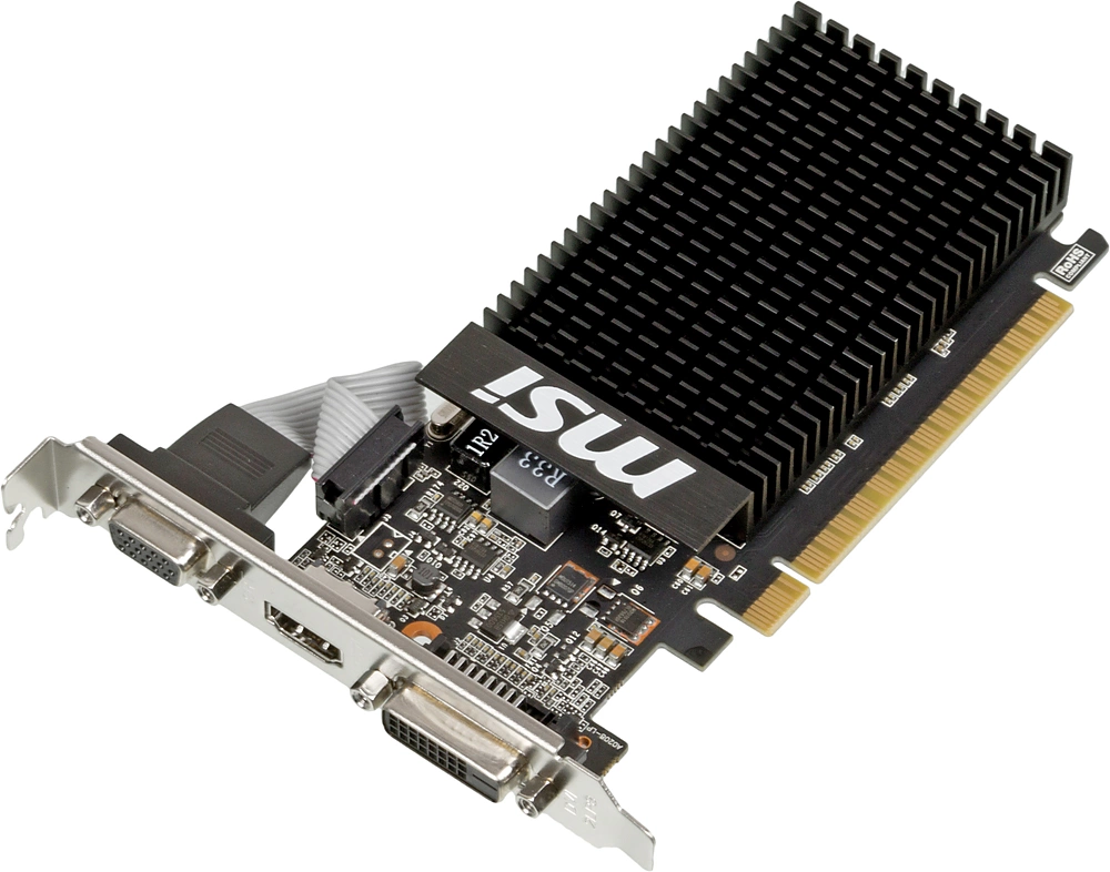 Видеокарта MSI PCI-E GT 710 2GD3H LP nVidia GeForce GT 710 2048Mb 64bit DDR3 954/1600 DVIx1/HDMIx1/CRTx1/HDCP Ret low profile