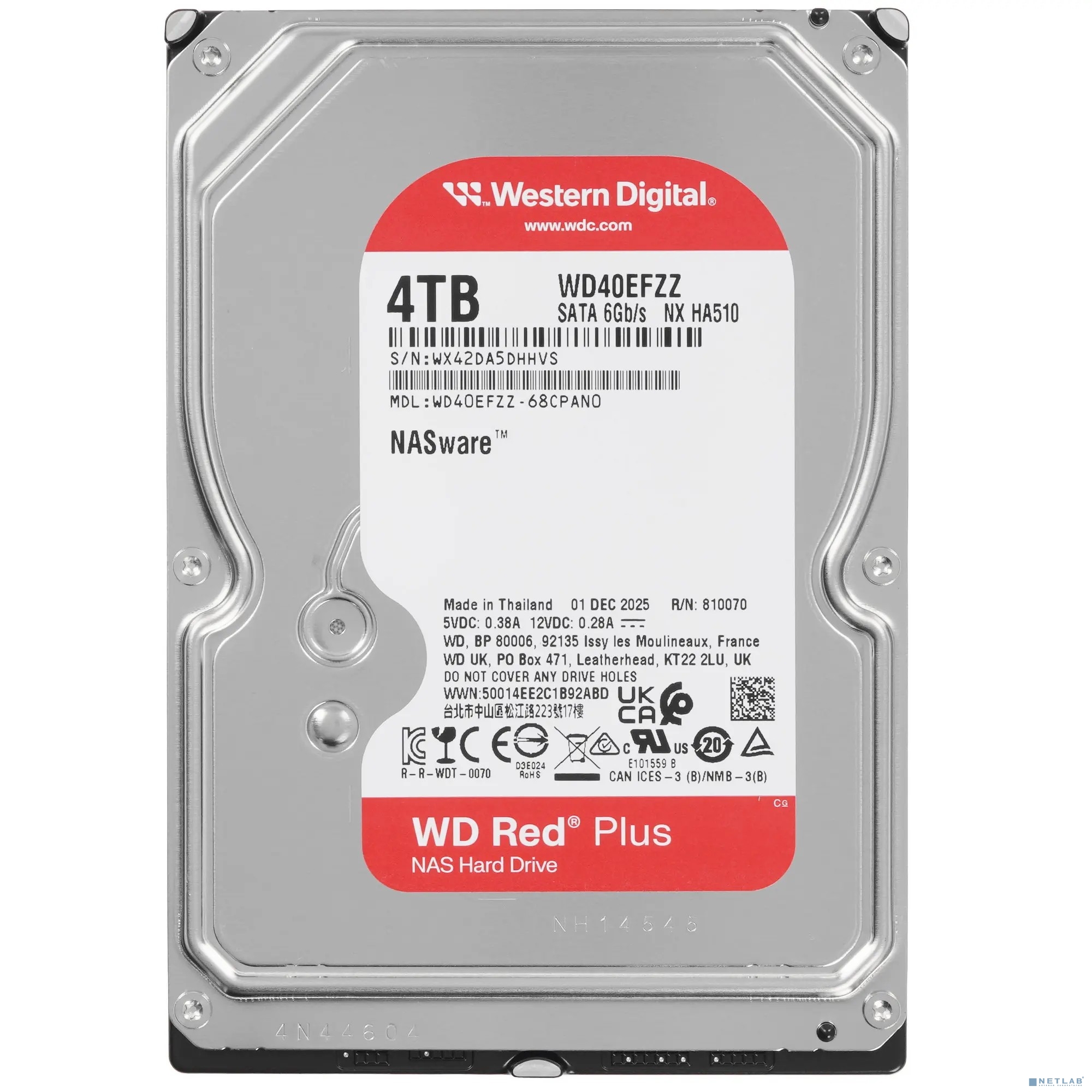 4TB WD Red Plus WD40EFZZ 3.5" 5400 RPM 128MB SATA-III NAS Edition 4TB WD Red Plus WD40EFZZ 3.5" 5400 RPM 128MB SATA-III NAS Edition