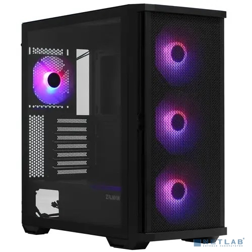 ZALMAN Z10 PLUS, без БП, боковое окно (закаленное стекло), черный,  ATX