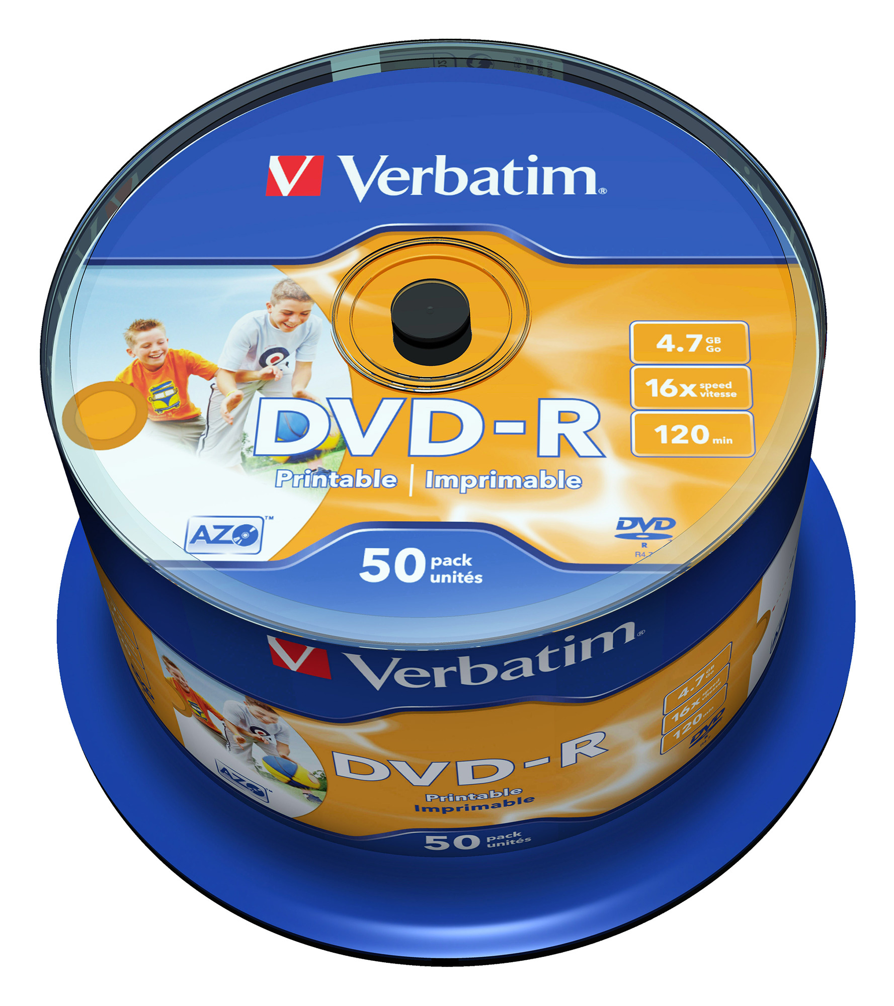 Verbatim  Диски DVD-R  4.7Gb 16х, Wide Photo InkJet Printable, 50шт, Cake Box (43533/43649)