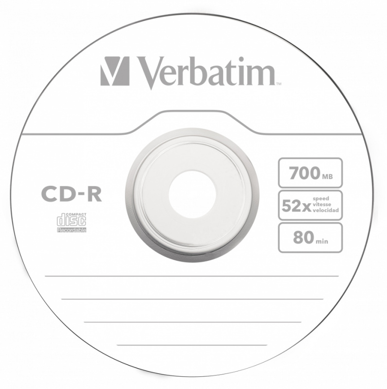 Verbatim Диски CD-R 700Mb 80 min 48-х/52-х (Slim case)[43347]