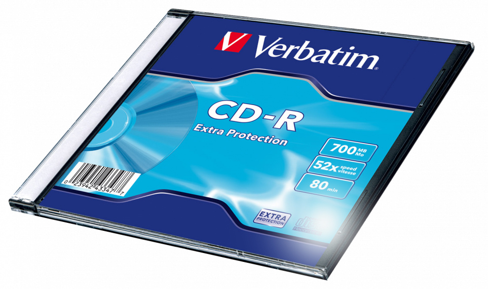 Verbatim Диски CD-R 700Mb 80 min 48-х/52-х (Slim case)[43347]