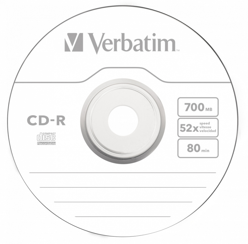 Verbatim  Диски CD-R  10шт. 52x 700Mb, Shrink (43725)