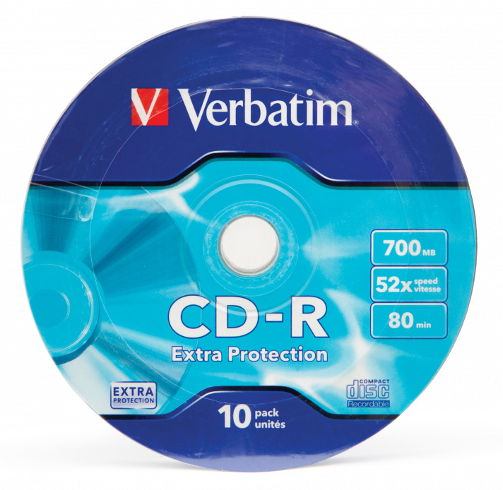 Verbatim  Диски CD-R  10шт. 52x 700Mb, Shrink (43725)