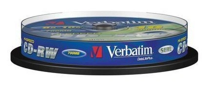 Verbatim  Диск CD-RW  700Mb 10x Cake Box DataLife+ (10 шт) (43480)