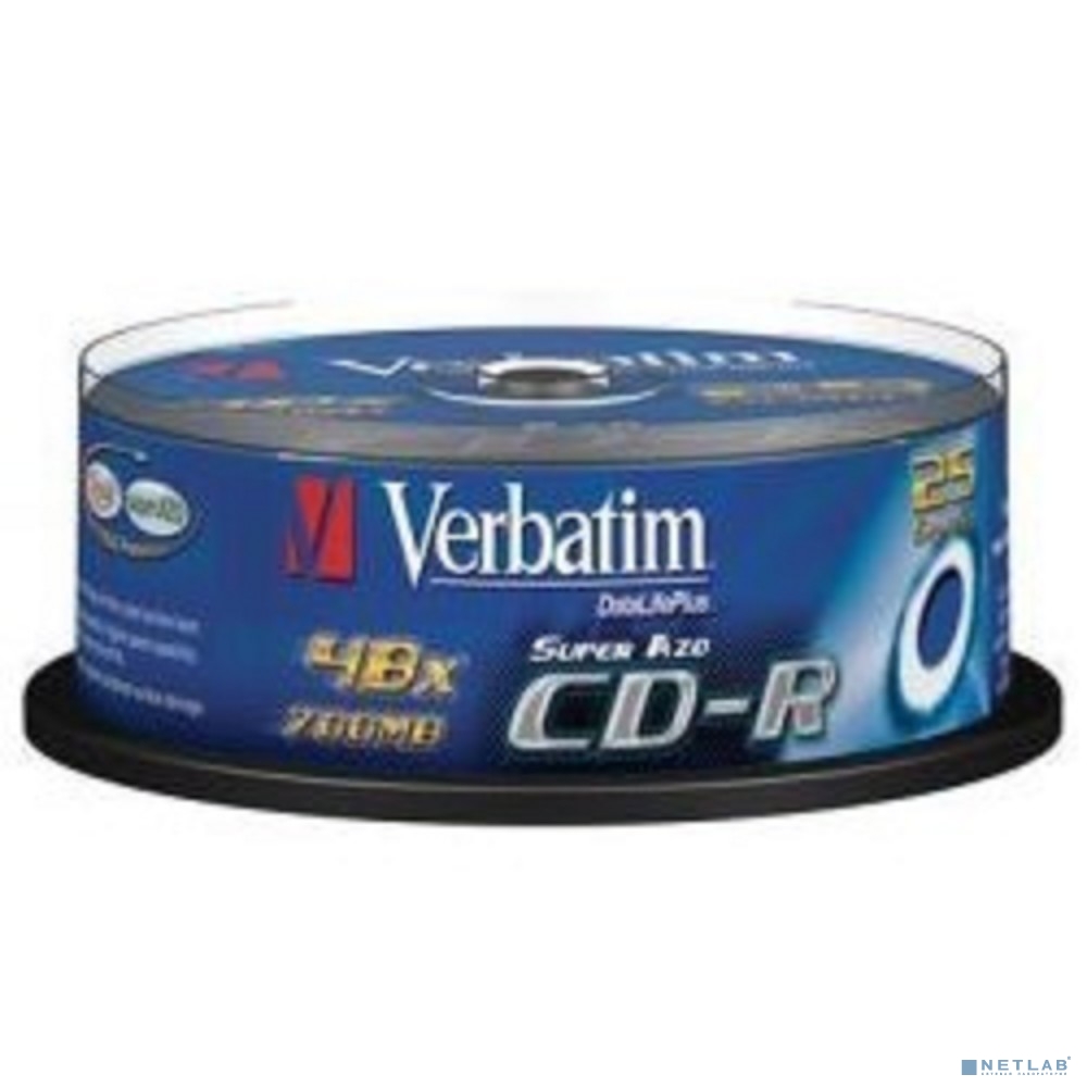 Verbatim Диски CD-R Verbatim 52-x 700Mb, Cristal AZO, Cake Box 25 шт. (43352) Verbatim Диски CD-R Verbatim 52-x 700Mb, Cristal AZO, Cake Box 25 шт. (43352)