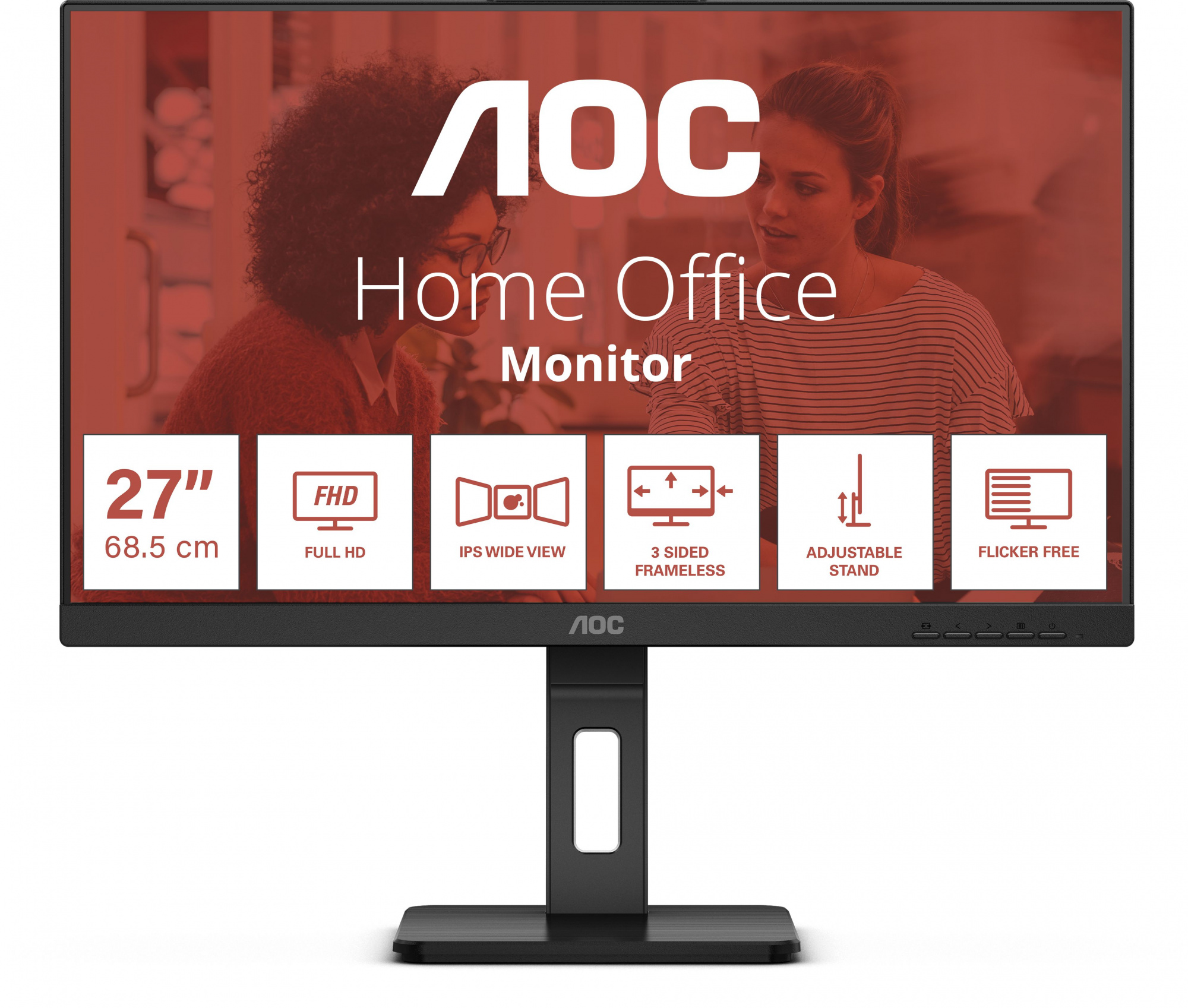 LCD AOC 23.8" 24E3QAF {IPS 1920x1080 100Hz 4ms 300cd D-Sub HDMI DisplayPort 2x2W Pivot}