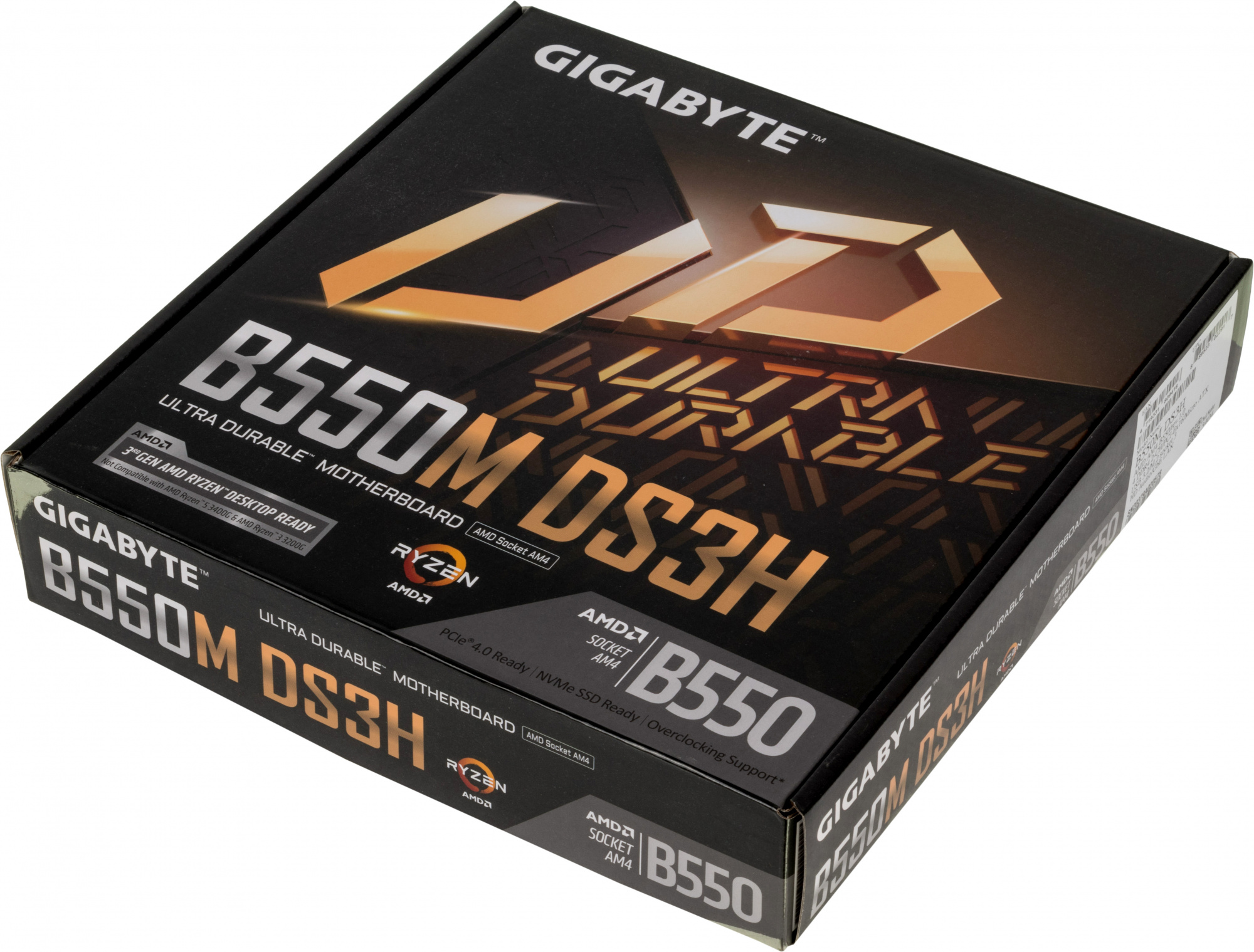 Gigabyte B550M DS3H 1.7 RTL {Socket AM4, AMD B550, 4xDDR4-3200, DVI-D+HDMI, 2xPCI-Ex16, 1xPCI-Ex1, 4xSATA3(RAID 0/1/10), 2xM.2, 8 Ch Audio, GLan, (4+2)xUSB2.0, (4+2)xUSB3.2, 1xPS/2, mATX}