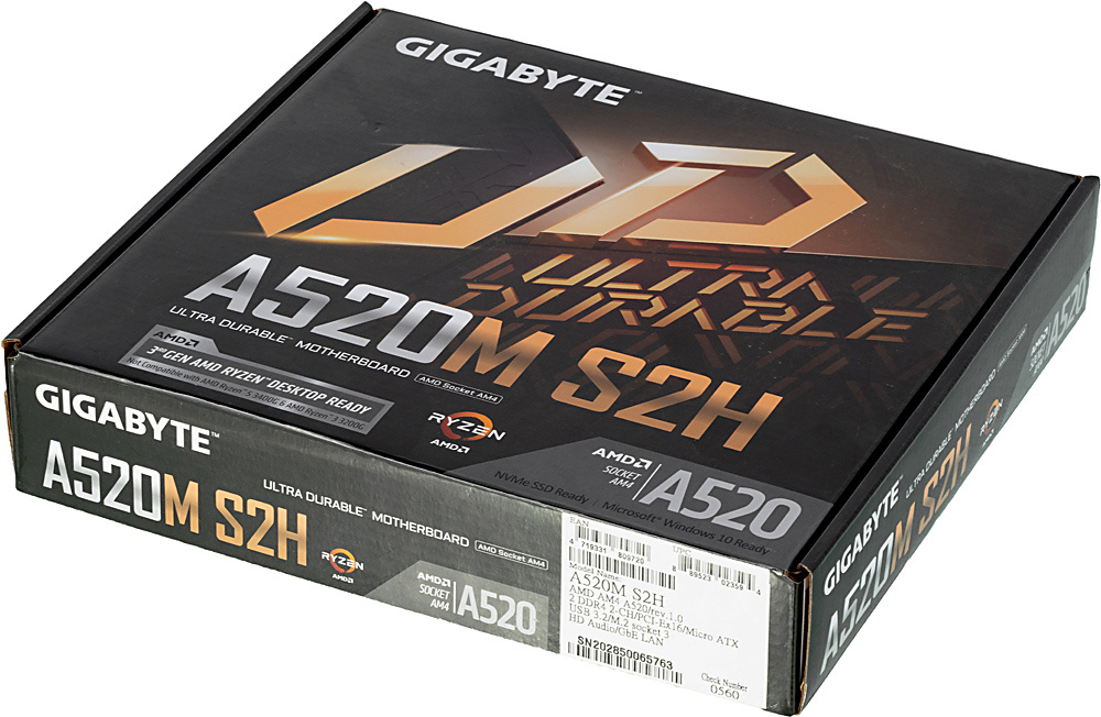 Gigabyte A520M S2H {Soc-AM4 AMD A520 2xDDR4 mATX AC`97 8ch(7.1) GbLAN RAID+VGA+DVI+HDMI}