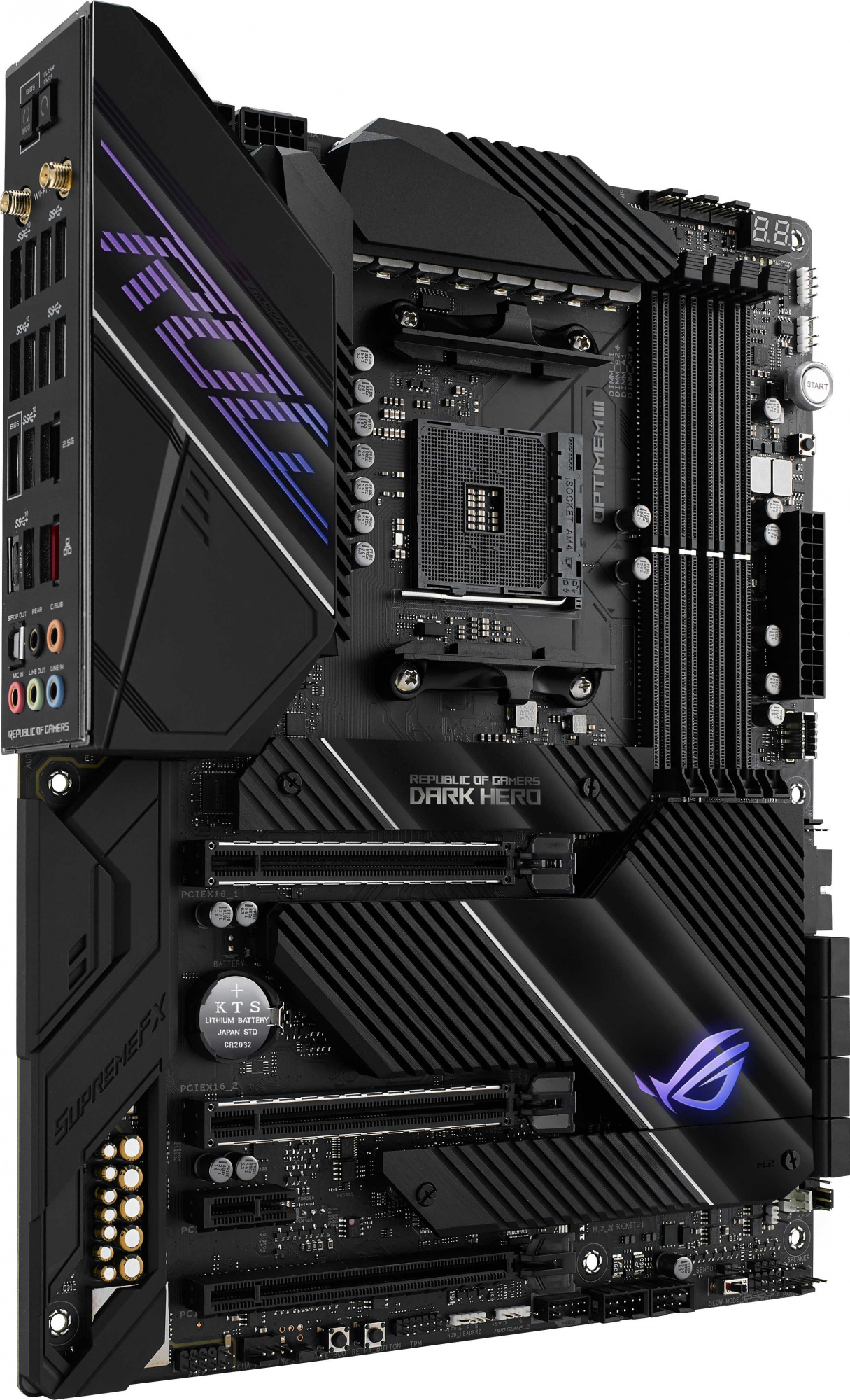 Asus ROG CROSSHAIR VIII DARK HERO Soc-AM4 AMD X570 4xDDR4 ATX AC`97 8ch(7.1) 1 x 2.5Gigabit + Gigabit Ethernet RAID