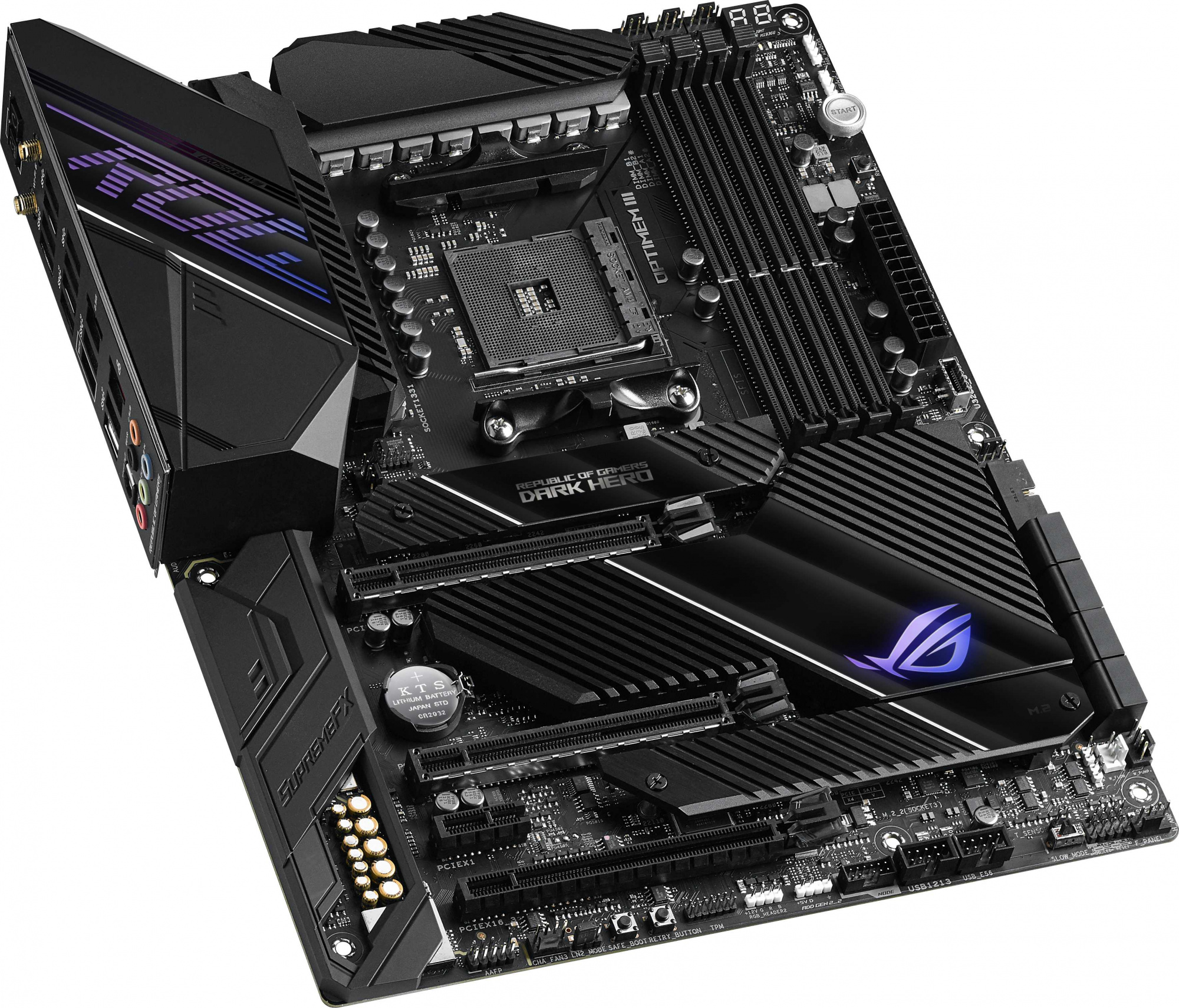 Asus ROG CROSSHAIR VIII DARK HERO Soc-AM4 AMD X570 4xDDR4 ATX AC`97 8ch(7.1) 1 x 2.5Gigabit + Gigabit Ethernet RAID