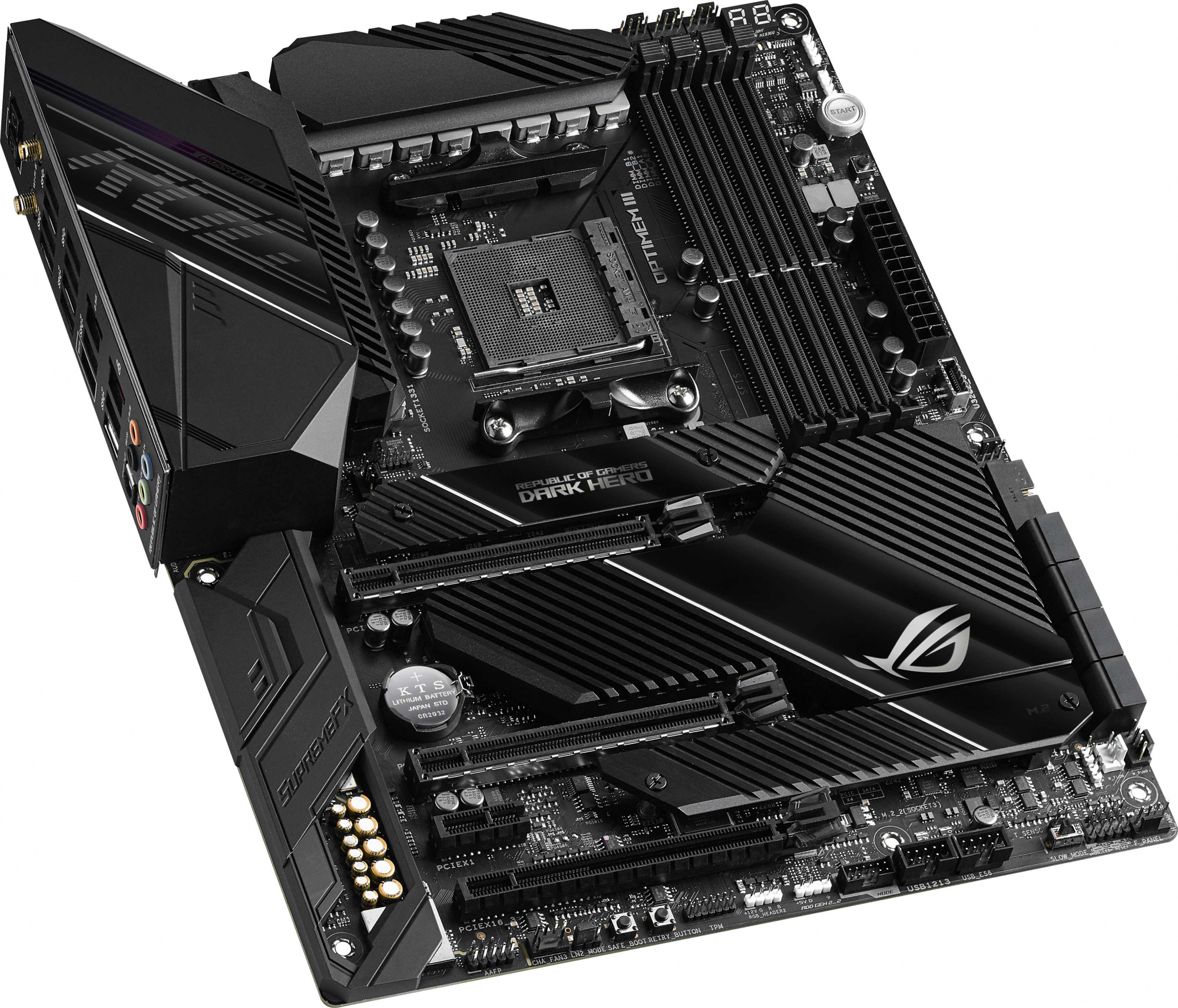 Asus ROG CROSSHAIR VIII DARK HERO Soc-AM4 AMD X570 4xDDR4 ATX AC`97 8ch(7.1) 1 x 2.5Gigabit + Gigabit Ethernet RAID