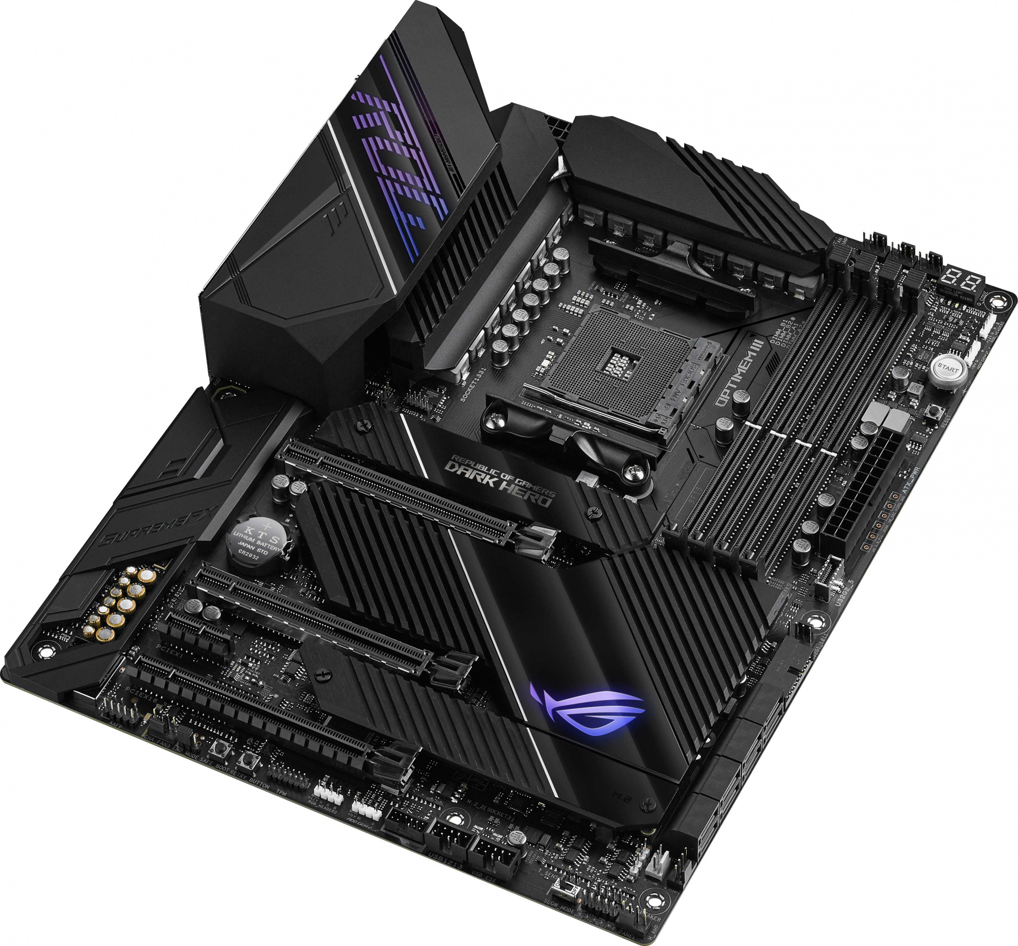 Asus ROG CROSSHAIR VIII DARK HERO Soc-AM4 AMD X570 4xDDR4 ATX AC`97 8ch(7.1) 1 x 2.5Gigabit + Gigabit Ethernet RAID
