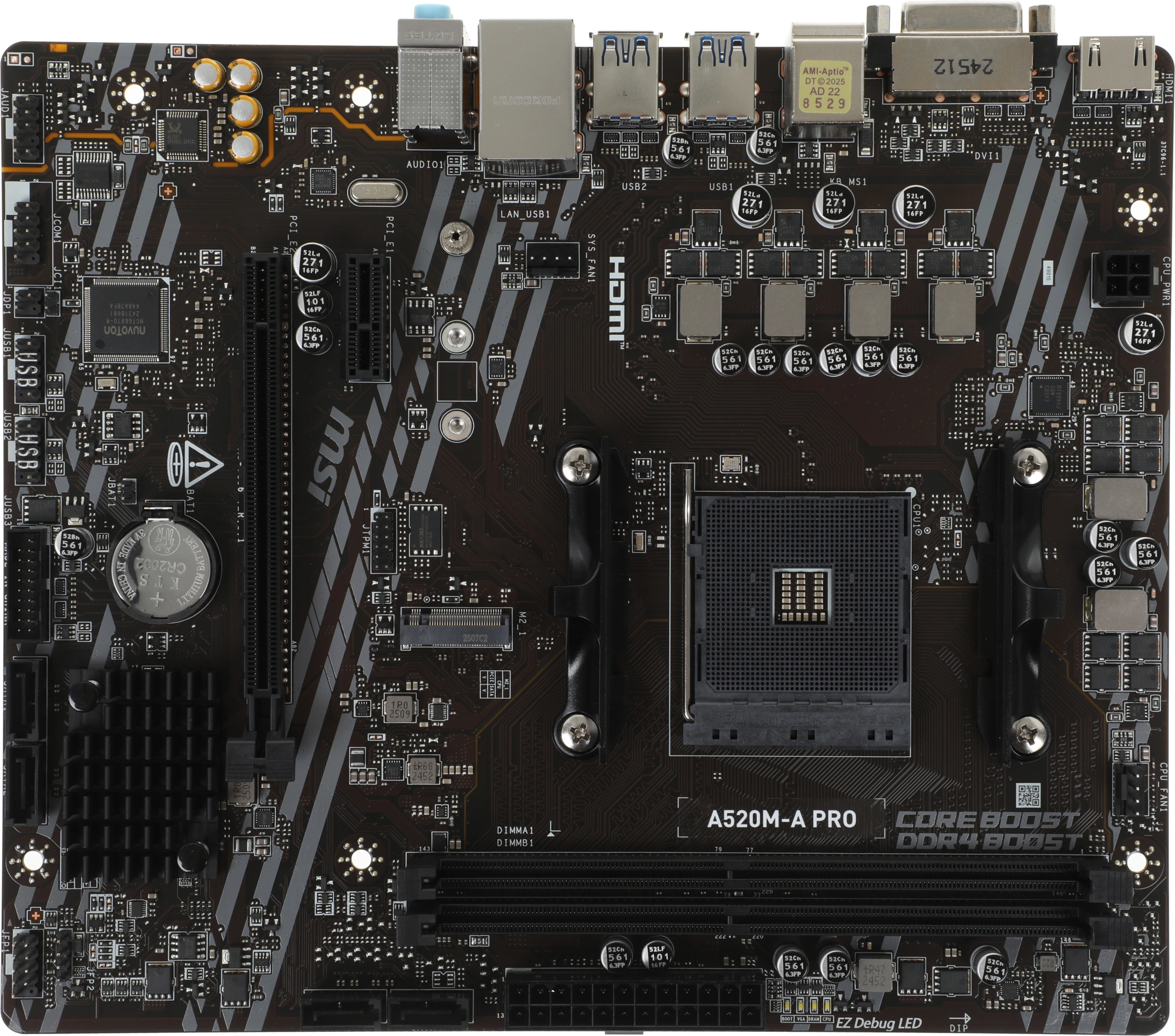 MSI A520M-A PRO {Soc-AM4 AMD A520 2xDDR4 mATX AC`97 8ch(7.1) GbLAN RAID+DVI+HDMI}