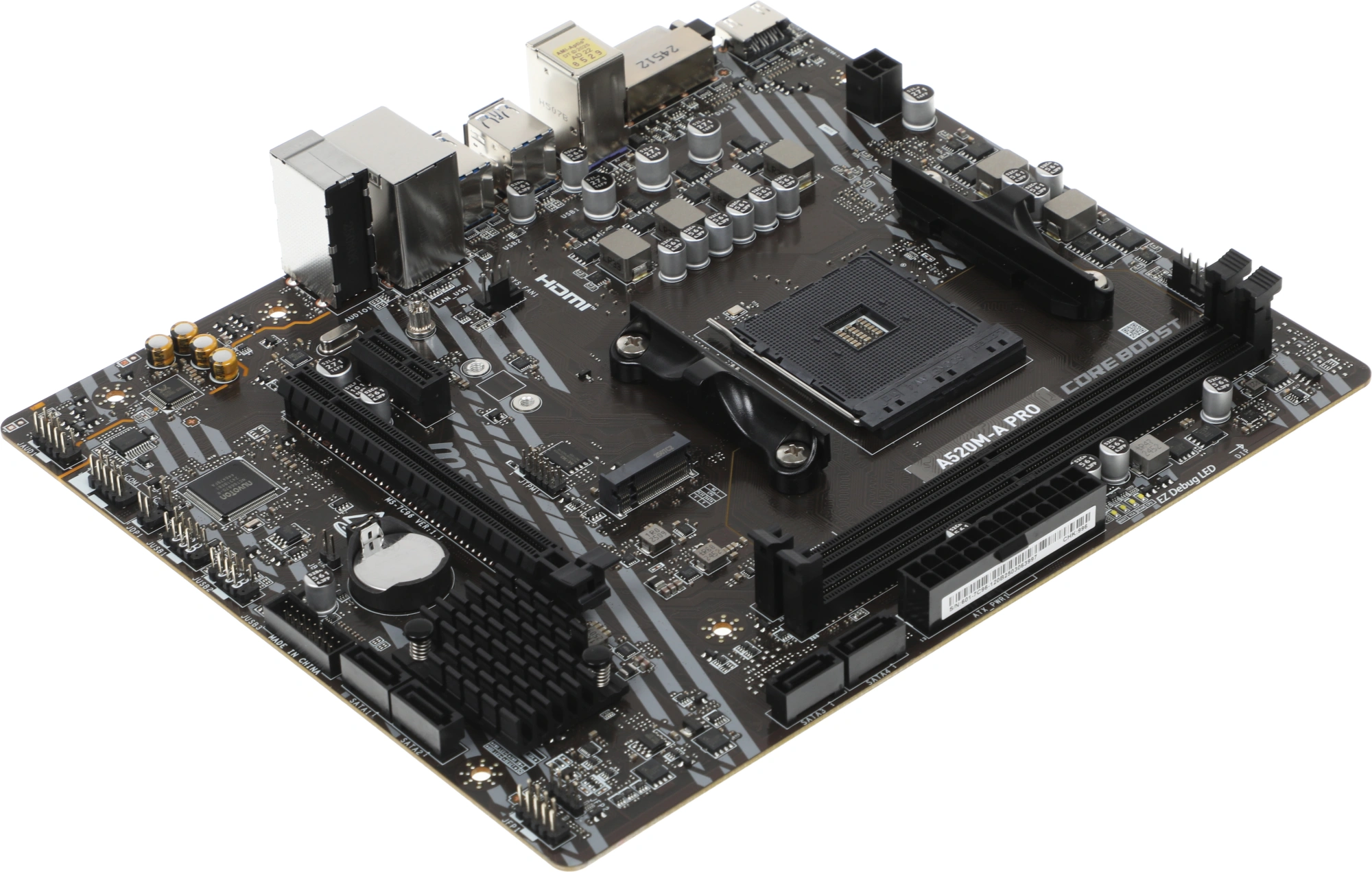 MSI A520M-A PRO {Soc-AM4 AMD A520 2xDDR4 mATX AC`97 8ch(7.1) GbLAN RAID+DVI+HDMI}